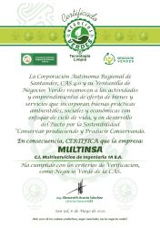 Certificado y sello de negocios verdes 2021